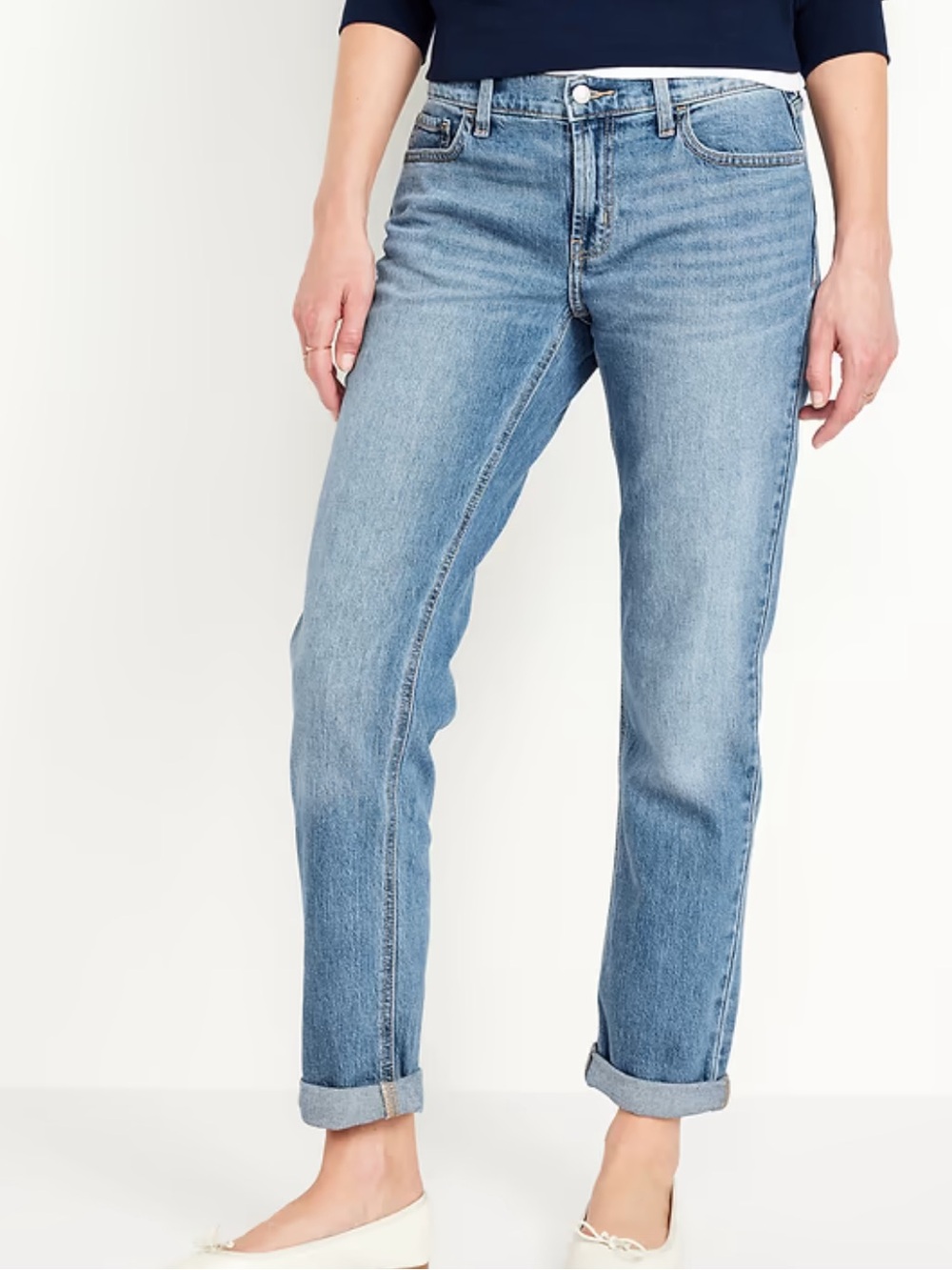 NWT Old Navy Mid-Rise Wow Boyfriend Straight Jeans